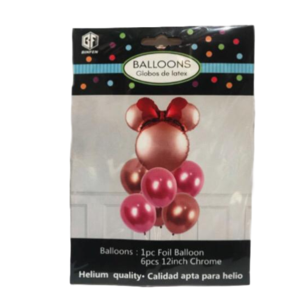 Set Globos Metalizados Minnie Idos Mayoristas